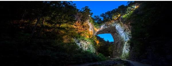 Illumination of the Natural Bridge at Natural Bridge State Park