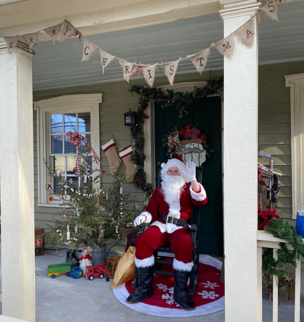 Santa in the Village of Brownsburg. Photo courtesy of Brownsburg, Virginia.